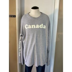 Roots Canada ‎ True Strong Free Long Sleeve Shirt Adult Large Gray XL